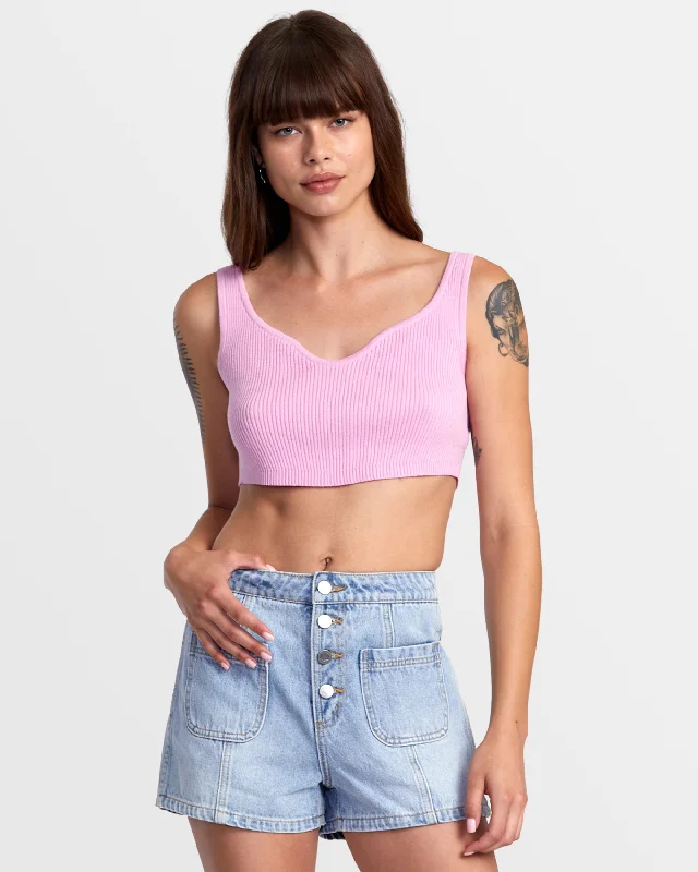 Luxe Comfort Bardot Denim Shorts - Bleached Indigo