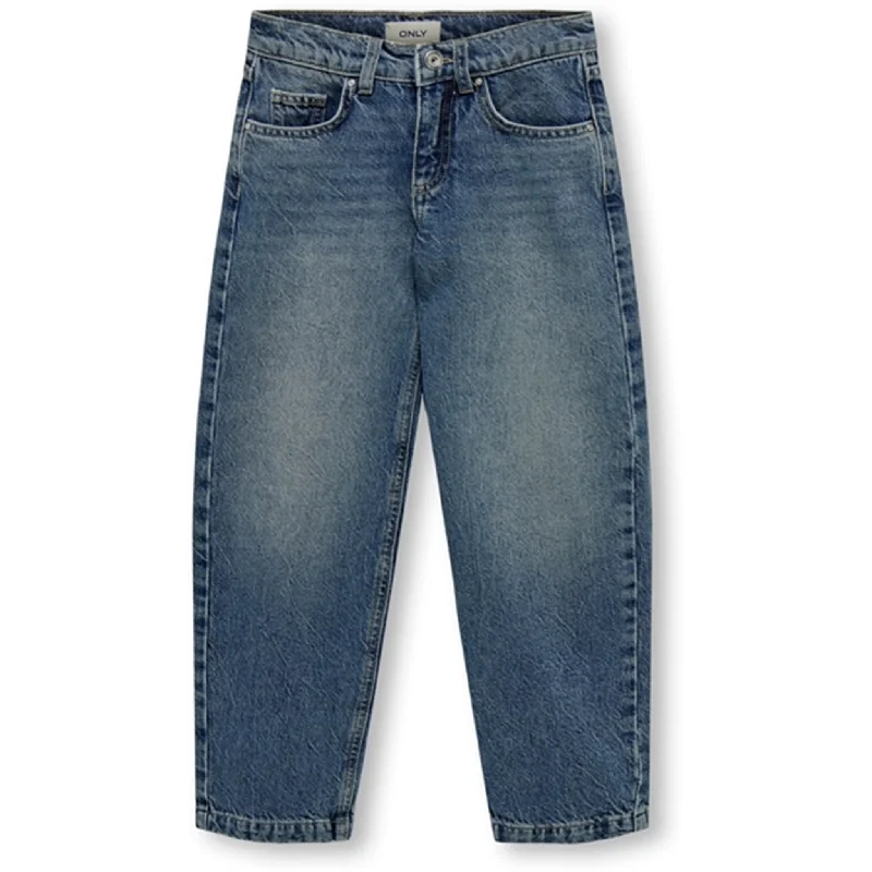 Fashionable Prints Kids ONLY Light Medium Blue Denim Harmony Wide Carrot Jeans