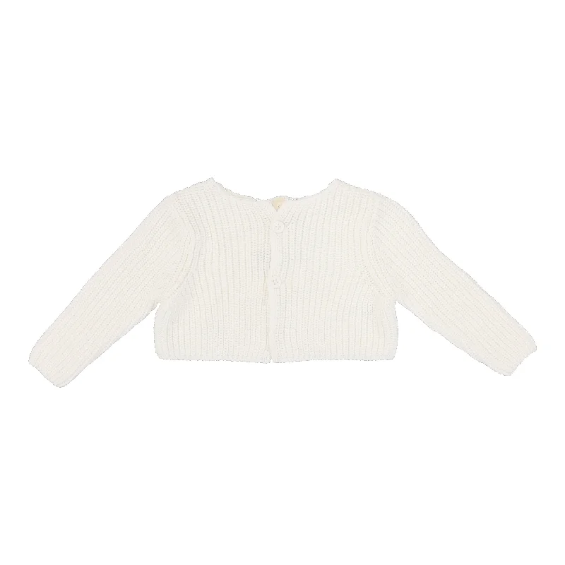 Comfortable Dresses LILETTE  BY LIL LEGS  BY LIL LEGS WINTER WHITE CHUNKY KNIT SHRUG