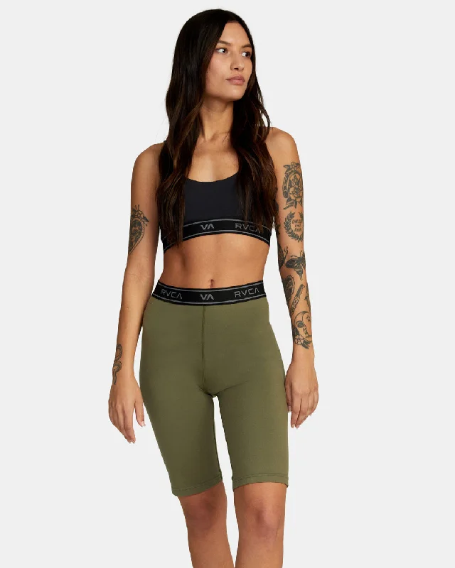 Modern Chic Base 10.5" Biker Shorts - Olive