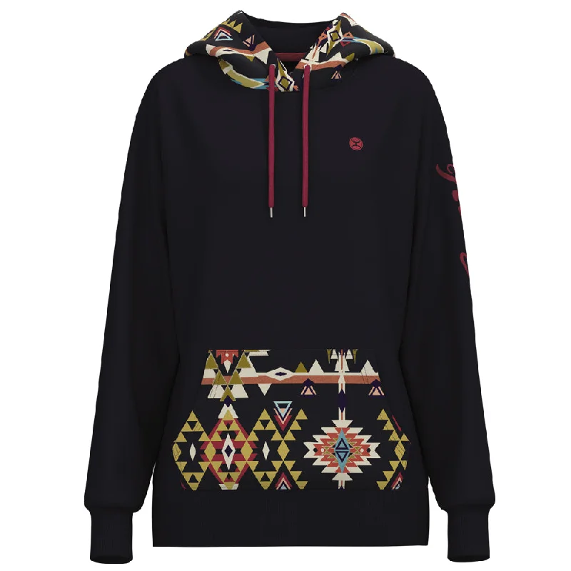 Comfortable Sweaters "Summit" Navy/ multi-Aztec Hoody