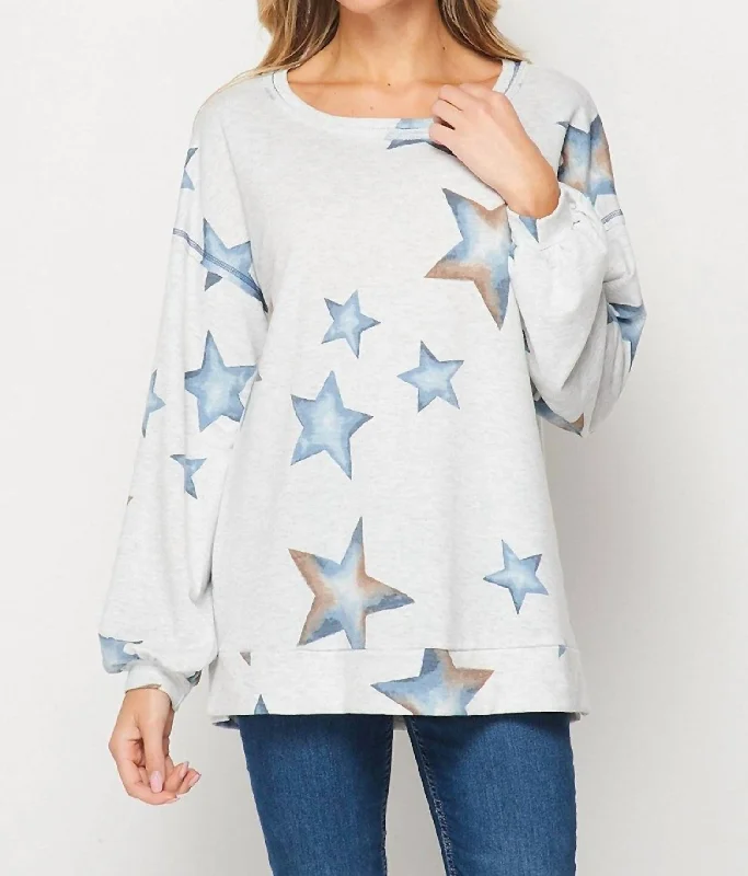 Fresh Wear Star Print Pullover In Grey