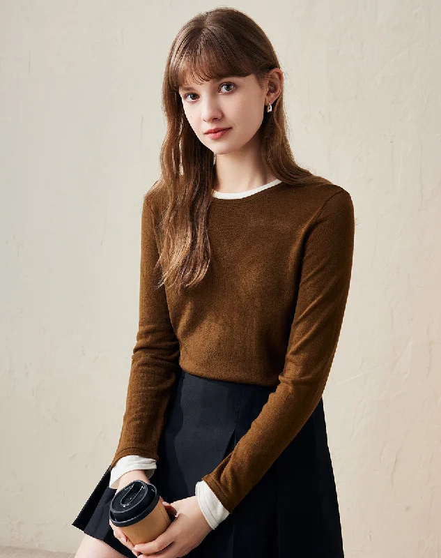 Leisure Travel 100% Wool Chic Layered Look Sweater for Women