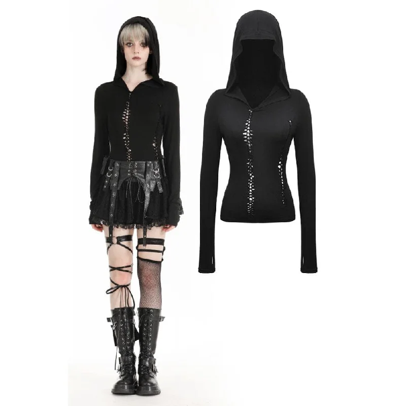 Warm Comfort Women's Gothic Ripped Hoodies