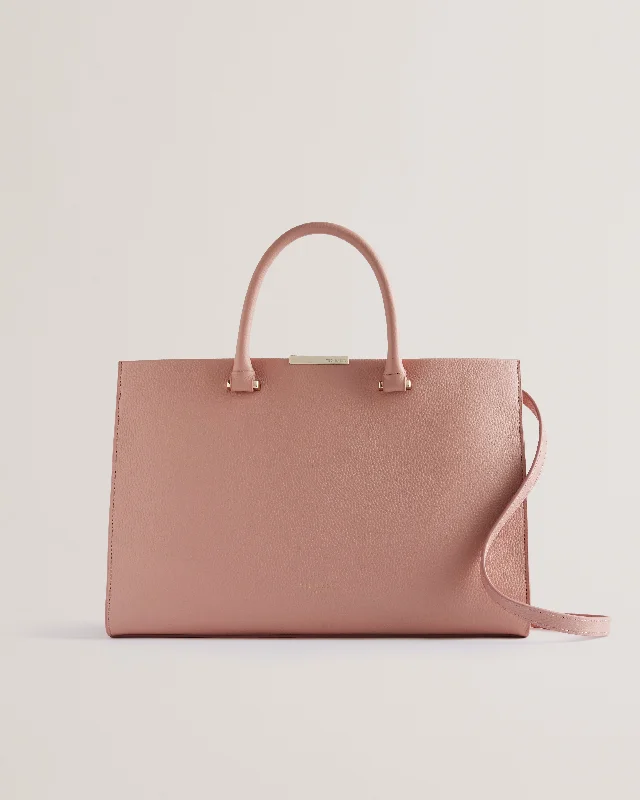 Warm Winter Series Rosane Bar Detail Medium Tote Bag Pink