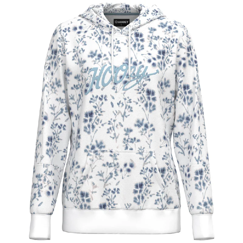Moisture wicking "Canyon" Blue Floral Print Hoody
